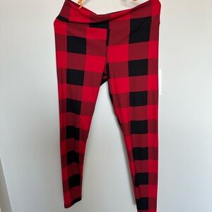 No Boundaries Red and Black Plaid Leggings